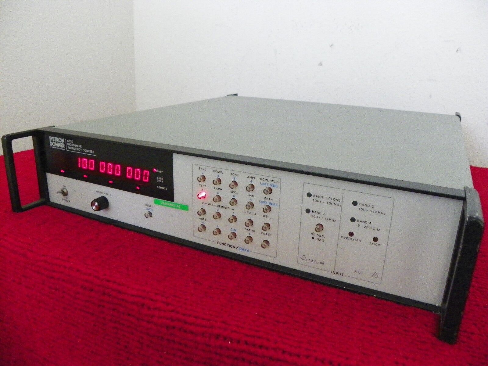 Systron Donner 6030 microwave frequency counter 10hz-26.5Ghz w/opt 02,04,& 06 Systron Donner 6030 microwave frequency counter 10hz-26.5Ghz w/opt 02,04,& 06